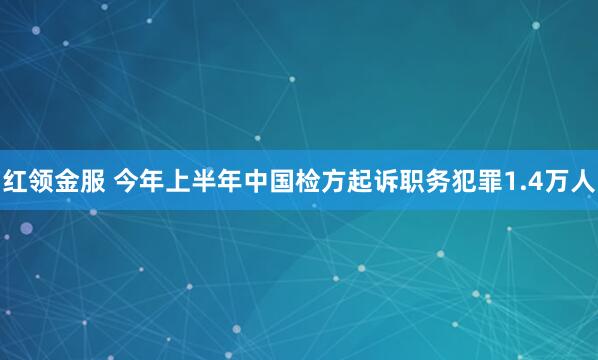 红领金服 今年上半年中国检方起诉职务犯罪1.4万人